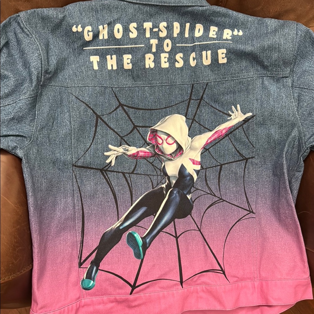 Marvel Denim Jacket with Pink Gradient